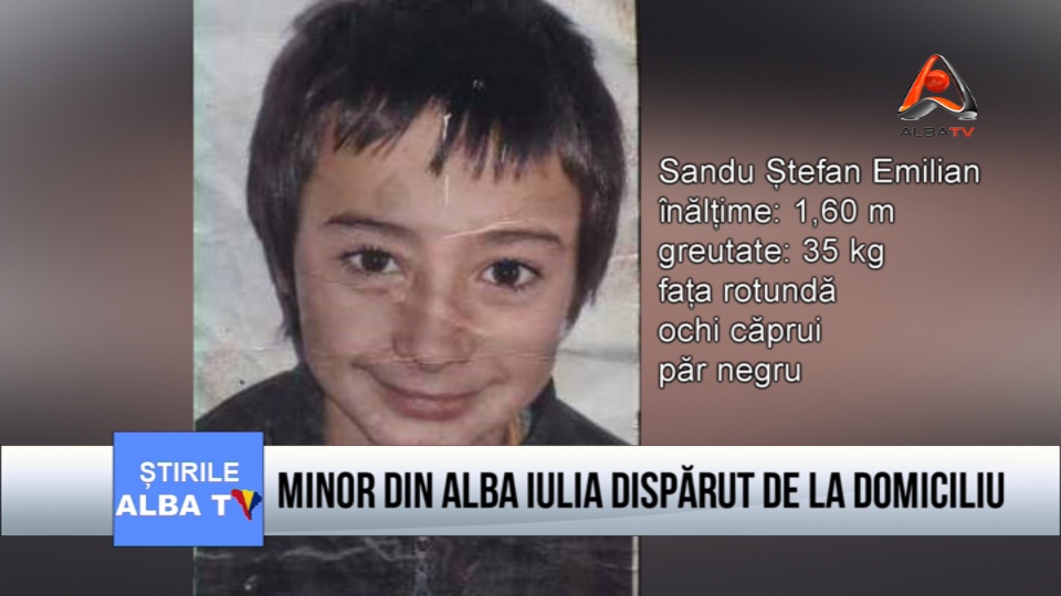 Minor din Alba Iulia dispărut de la domiciliu